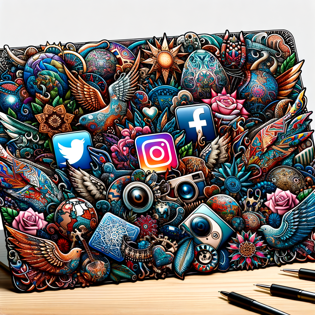 Collage of popular social media tattoo trends, showcasing the influence of social media on tattoos and highlighting latest tattoo designs on Instagram, Facebook, and Twitter.