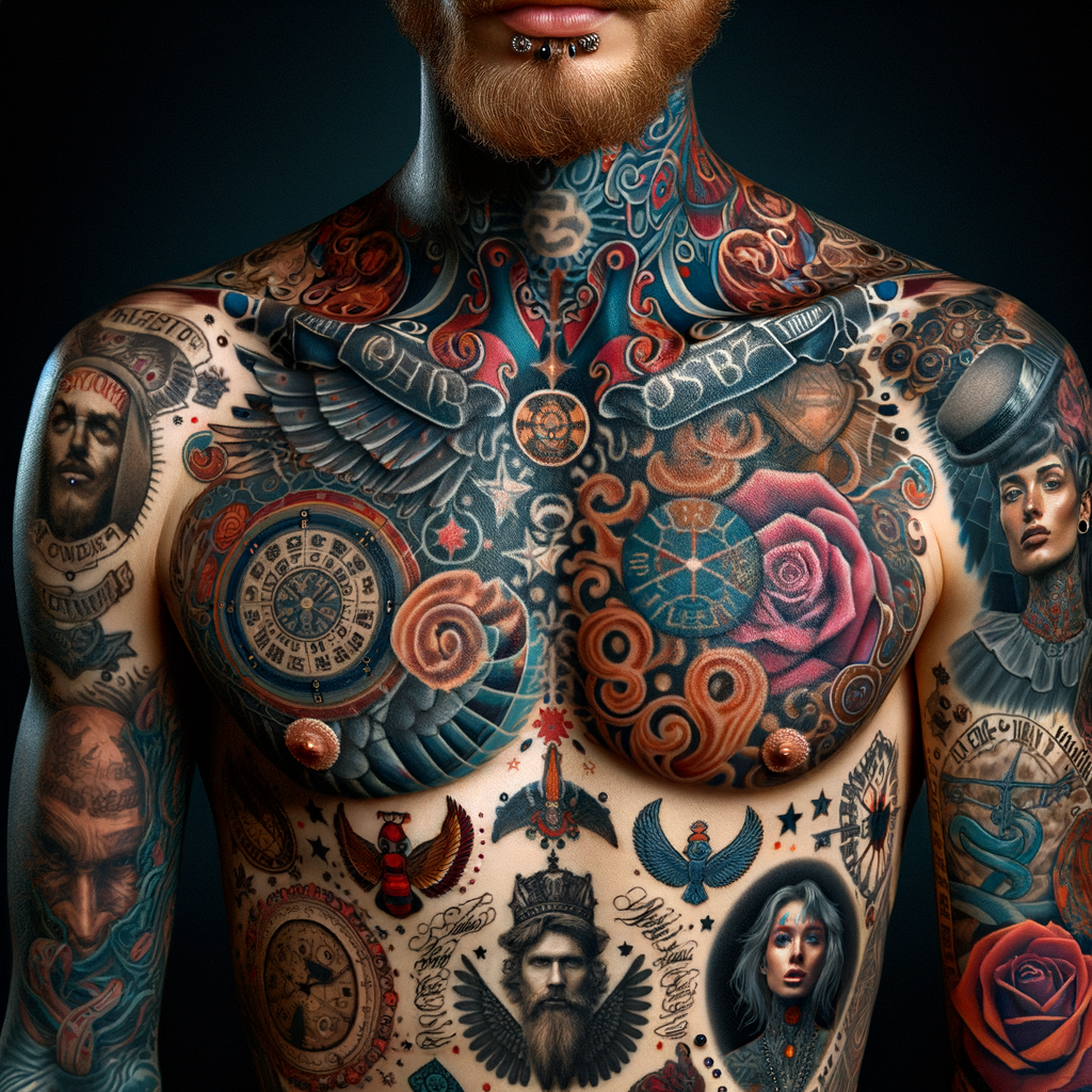 Tattoo collector showcasing his journey through inspirational tattoos with unique stories, reflecting the tattoo collection process and serving as a guide for tattoo enthusiasts