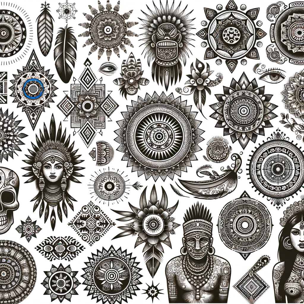 Ethnic tattoo designs illustrating cultural appropriation and respect, controversy in tattoo culture, and tattoos reflecting cultural heritage for an article on cultural influence on tattoos.